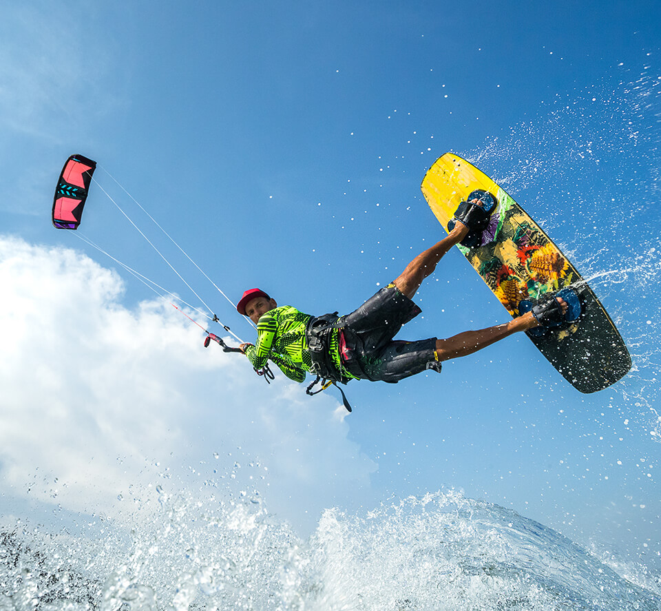 Kytesurfen op het Rouet strand bij La Palme