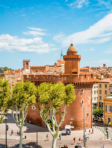 Perpignan 40 km van camping Cap du Roc in Port-la-Nouvelle